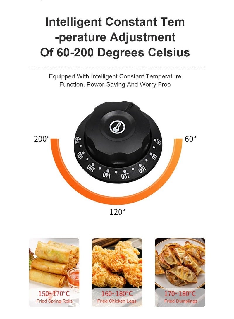 XiuWoo Deep Fryer 6L+6L Temperature Control 1600W Large Capacity Silver - Image 3