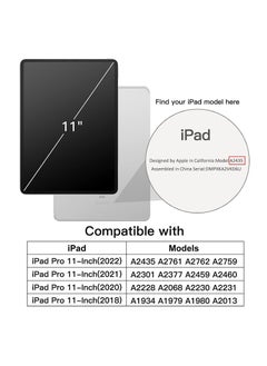 glassology iPad Air Case Combo (2022/2020 5th/4th Generation 10.9/ipad Pro 11) with Pencil Holder, Clear Transparent Back Shell Slim Stand Shockproof Tablet Cover Wake/Sleep with Screen Protector (Light Blue)  - Image 3