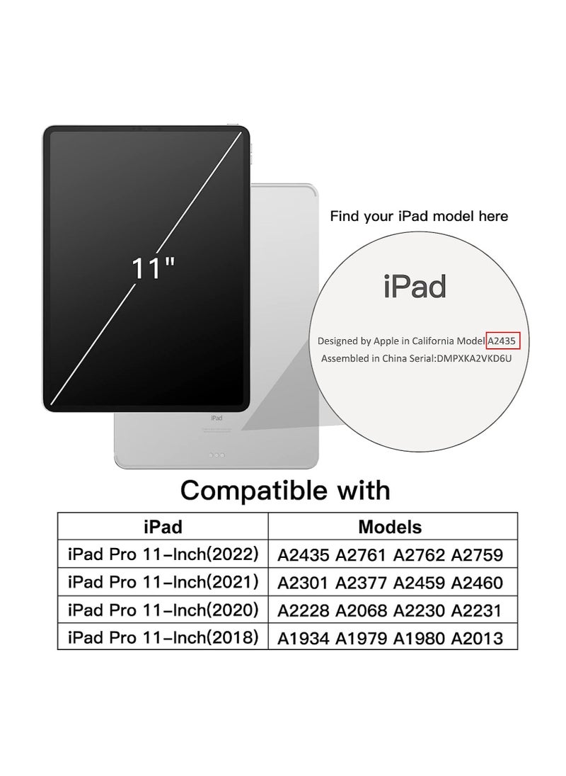 glassology - iPad Air Case Combo (2022/2020 5th/4th Generation 10.9/ipad Pro 11) with Pencil Holder, Clear Transparent Back Shell Slim Stand Shockproof Tablet Cover Wake/Sleep with Screen Protector (Light Blue) - Image 1