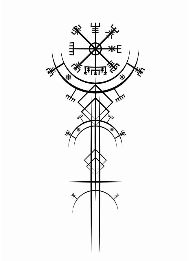 Dopetattoo Thor 6 Sheets Temporary Tattoos for Women Adults Ancient Viking Art Deco Vegvisir Navigation Compass Temporary tattoo for Men for Woman Neck Arm - Image 1