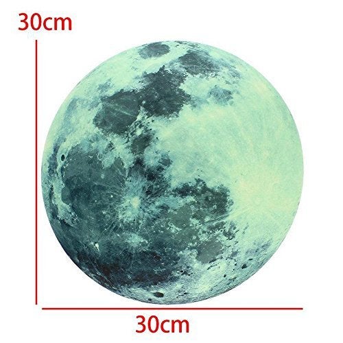 Desi Rang Glow in The Dark Moon Large 30 cm Blue Color (in Day) Wall Sticker 3D Luminous Ceiling Decal for Kids Bedroom, Nursery & Home Decor Self-Adhesive Radium Starry Astronomy Sky Set - Image 3