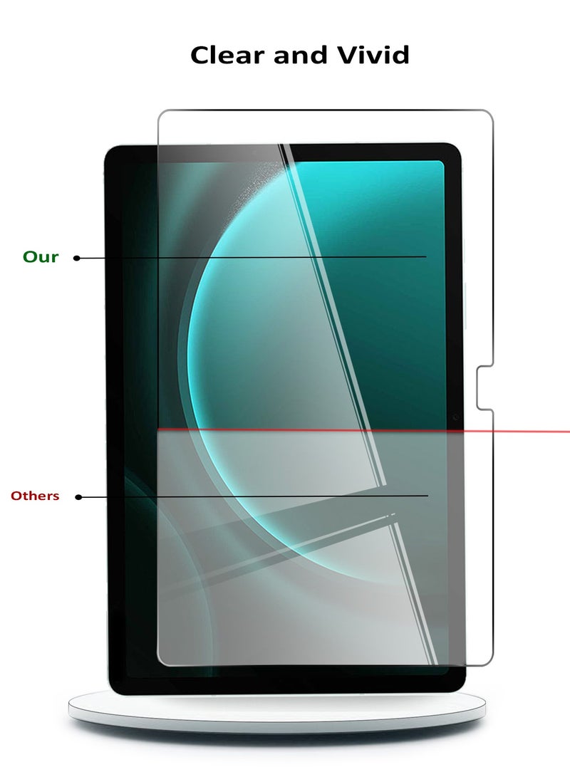 Wtech Samsung Galaxy Tab S9 FE+ /Samsung Galaxy Tab S9 FE Plus Premium Series Curved Edges Full Cover Glass Screen Protector (TSGPCN) - Clear - Image 5