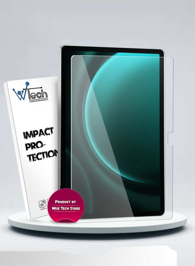 دبليو تيك سامسونج جالاكسي تاب S9 FE + / سامسونج جالاكسي تاب S9 FE Plus حامي شاشة زجاجي كامل الغطاء من السلسلة الفاخرة - شفاف - Image 1