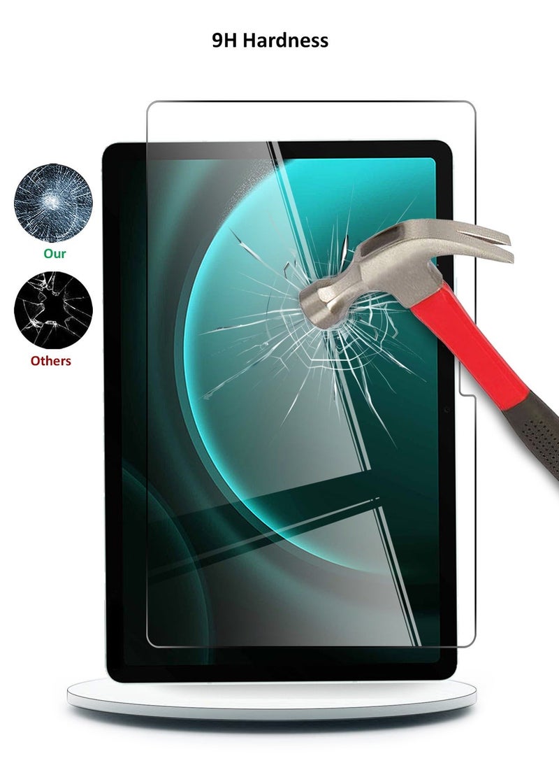دبليو تيك سامسونج جالاكسي تاب S9 FE + / سامسونج جالاكسي تاب S9 FE Plus حامي شاشة زجاجي كامل الغطاء من السلسلة الفاخرة - شفاف - Image 4