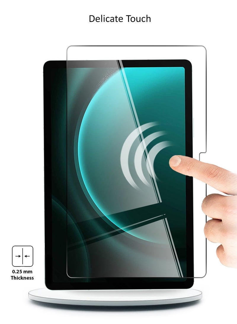 دبليو تيك سامسونج جالاكسي تاب S9 FE + / سامسونج جالاكسي تاب S9 FE Plus حامي شاشة زجاجي كامل الغطاء من السلسلة الفاخرة - شفاف - Image 3