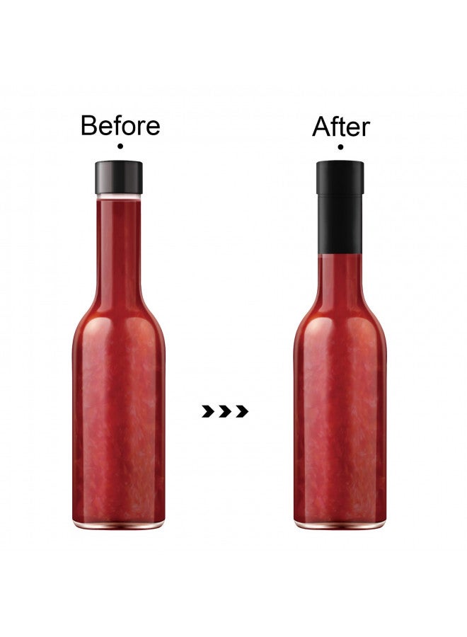 Morepack أشرطة انكماش سوداء، 50x60 مم 200 قطعة من غلاف الانكماش المثقوب الأسود لزجاجات الصلصة الحارة وزجاجات السوائل الأخرى تناسب قطر 3/4" إلى 1" - Image 2