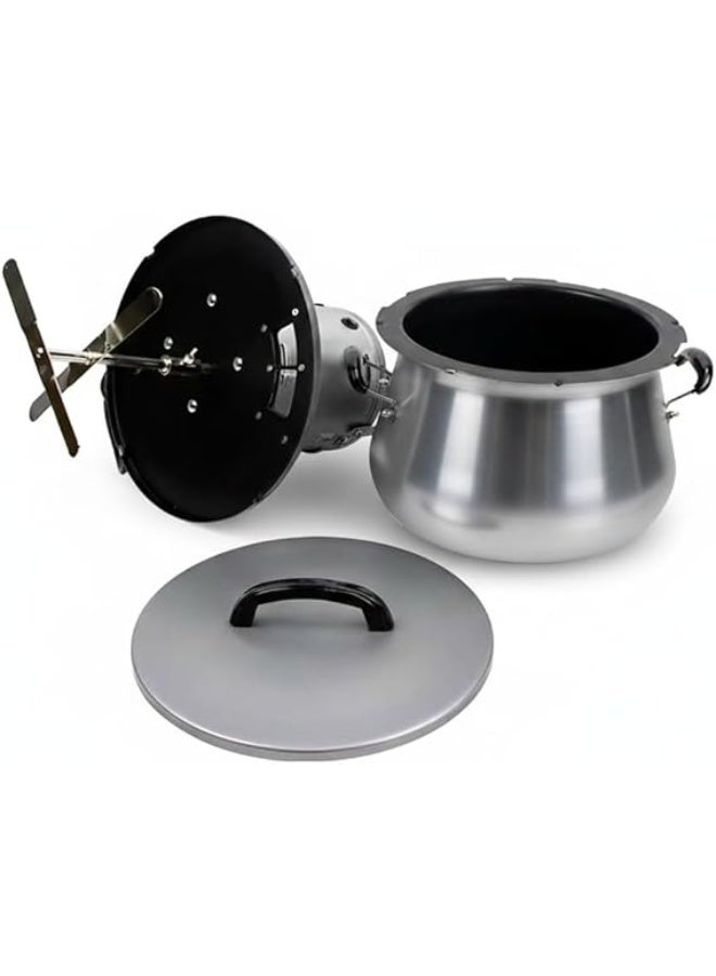 D L C Electric Harees Jareesh And Al-Aseed Maker Machine 10 Litre Capacity 500 Watt Aluminum Cooking Pot With Stainless Steel Stirring Paddle Silver Model DLC-8013 - Image 2
