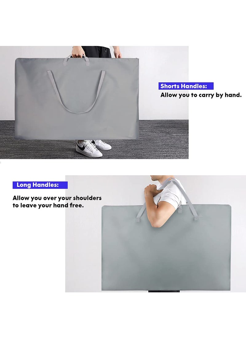 ZKOO ZKOO Large Size Art Portfolio Tote with Nylon Shoulder, Poster Board Storage Bag Office Supplies 24"X 36", Gray  - Image 3