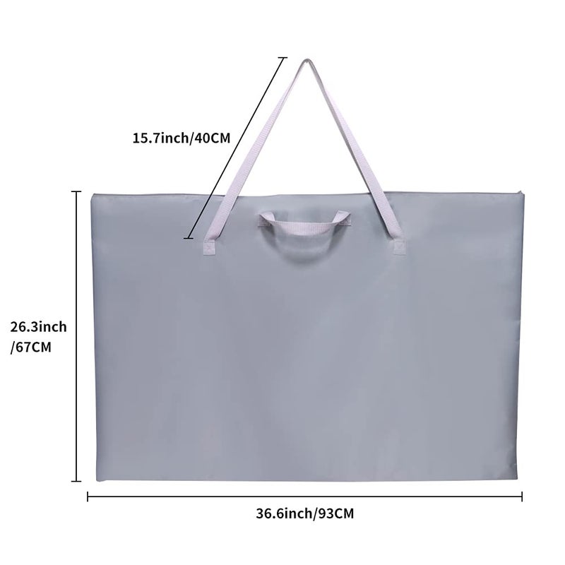 ZKOO Large Size Art Portfolio Tote with Nylon Shoulder, Poster Board Storage Bag Office Supplies 24"X 36", Gray