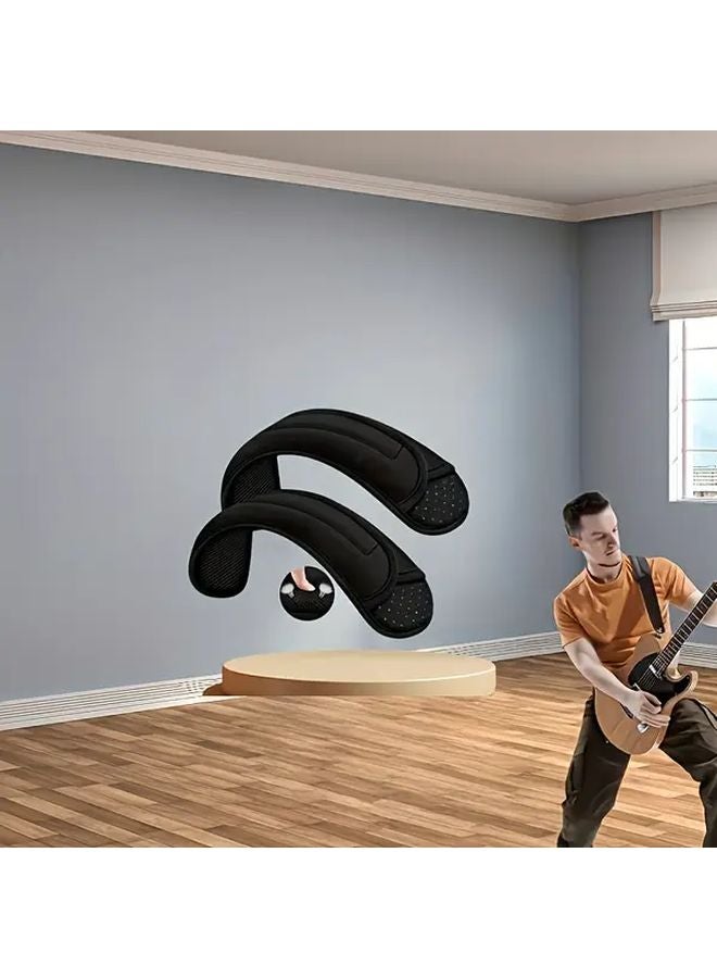 وسادة كتف سوداء عالمية لحقيبة الكمبيوتر المحمول، جيتار، حزام الأمان، كاميرا - 1 قطعة أو قطعتين - Image 2