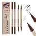 Boobeen 2pcs Liquid Eyebrow PencilDualEnded Eyebrow Pen with Thick Tip and Precise Brush TipWaterproof Black Liquid Liner PenMatte FinishAll Day WearSmudgeproofBrown - Image 2