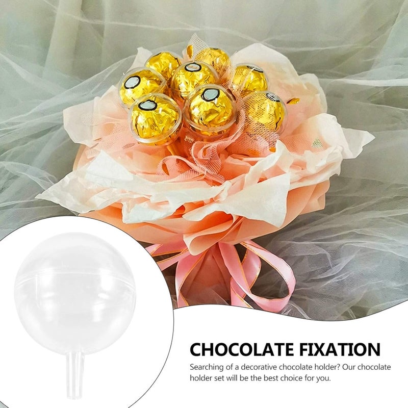 comfrt 95PCS Clear Chocolate Box Holder Round Chocolate Candy Truffle Wrappers Holders Plastic Flower Packaging Support Rack for Wedding Birthday Party Decorations - Image 5