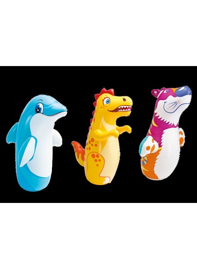 INTEX Inflatable Hit Me 3-D Toy | Assorted Punching Bag | Bounce-Back Action Toy for Active Fun | 3+ Years - 94cm x 56cm | 37" x 22" 13.5x 17.5cm - Image 5