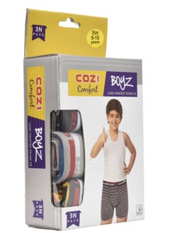 COZI 3PCS Pack Boy’s Long Printed Trunk 