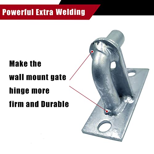 PLAIRC 4 Pack Wall Mount Gate Hinges, Heavy Duty Farm Gate Hinges, Chain Link Fence Gate Hinges Fence Post Chain Link Gate Hinge with 5/8 Hinge Pin (Screws Not Included) - Image 2