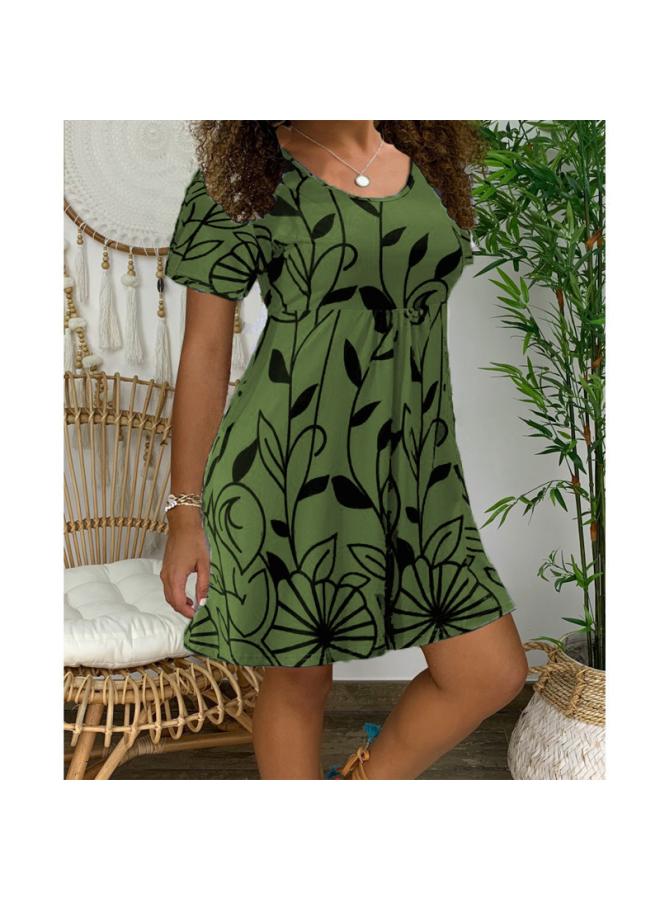 Popular European And American Women's Skirt Short Sleeve Dress Spring And Summer 202 New Women's Dress