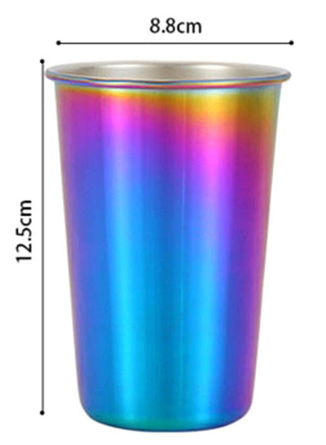 NIBEMINENT Stainless Steel Coffee Mug With Reusable Metal Straw And Lid Multicolor 12.5x8.8centimeter - Image 2
