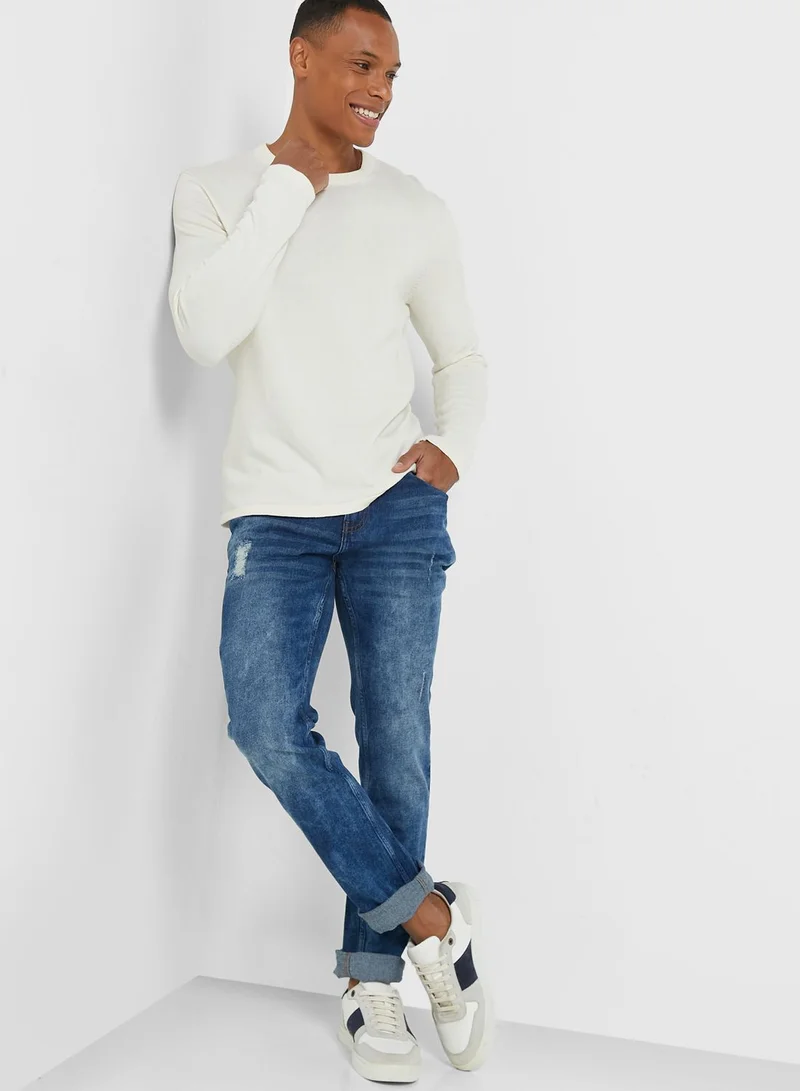 Seventy Five Slim Fit Distress Jean