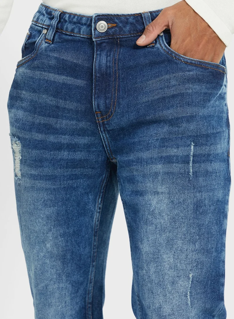 Seventy Five Slim Fit Distress Jean