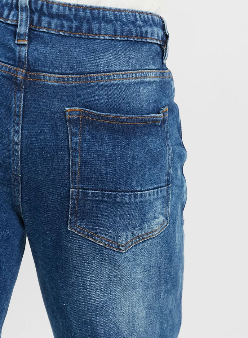 Seventy Five Slim Fit Distress Jean