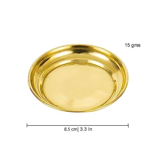 Spillbox Brass Deepak Diya Oil Lamp Plate for Home Temple Puja Articles Decor Gifts-Ram Plate Pack 2 - Image 5