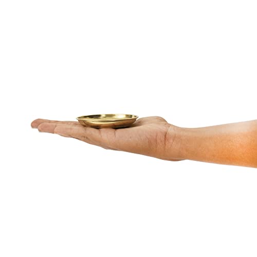 Spillbox Brass Deepak Diya Oil Lamp Plate for Home Temple Puja Articles Decor Gifts-Ram Plate Pack 2 - Image 4