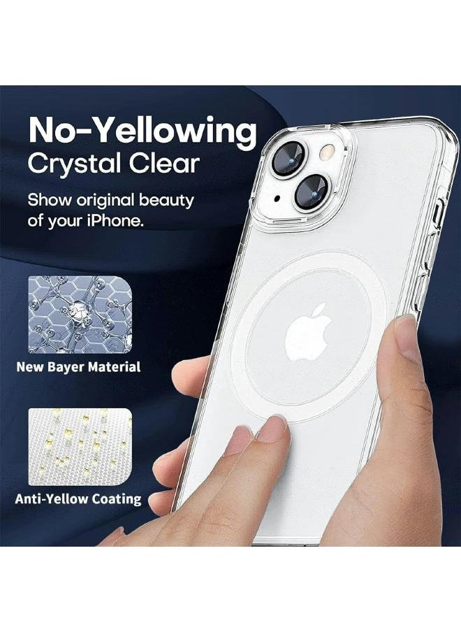 Generic - Magnetic MagSafe (3in1) Clear Magnetic Case for iPhone 14 with Screen Protector, Full Back Protection and Camera Lens Protector, Complete Coverage Set for Apple iPhone 14 - Image 1