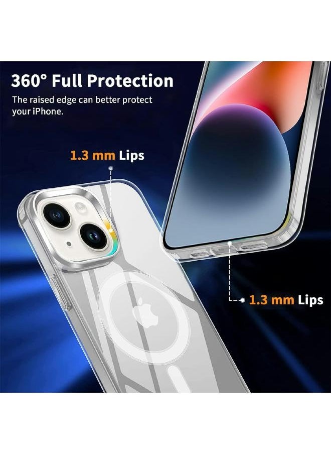 Generic - Magnetic MagSafe (3in1) Clear Magnetic Case for iPhone 14 with Screen Protector, Full Back Protection and Camera Lens Protector, Complete Coverage Set for Apple iPhone 14 - Image 1