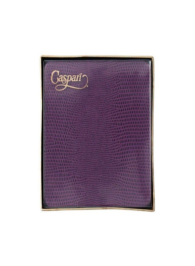 Caspari Lizard Scale Coasters in Aubergine, 8 Count - Image 4