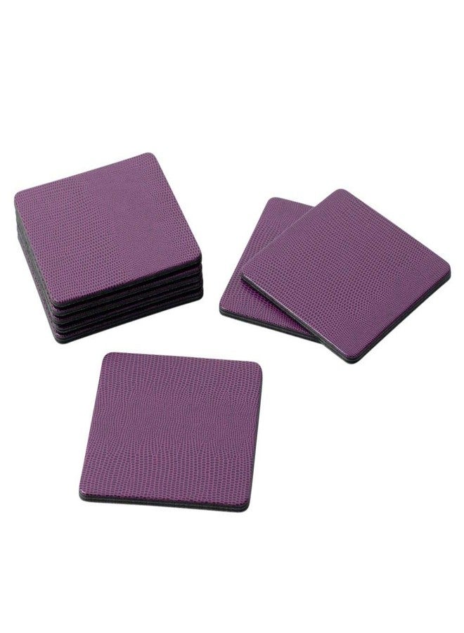 Caspari Lizard Scale Coasters in Aubergine, 8 Count - Image 1