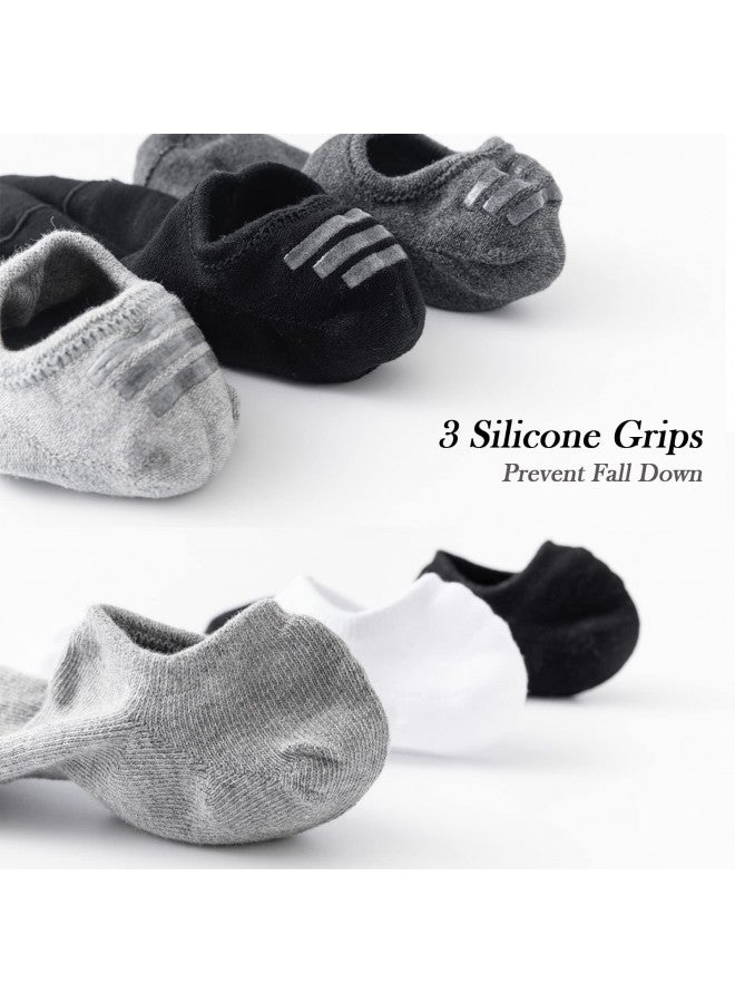 JORMATT JORMATT 6 Pairs Men No Show Low Cut Socks Non-Slip Women Athletic Sneaker Socks Comfort Cotton Casual Invisible Socks, men shoe size 13-15 - Image 4