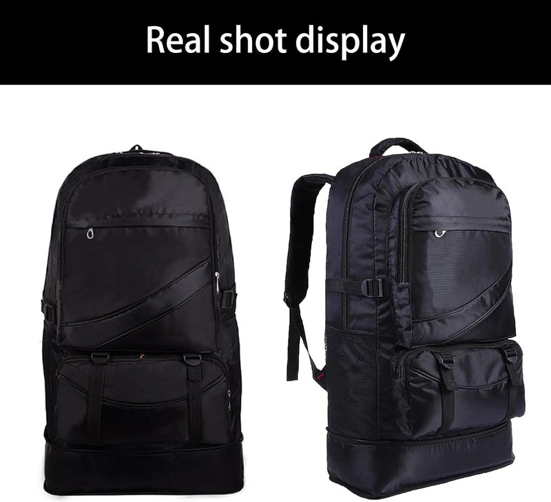 Toguma 65L Hiking Backpack Large Tactical Backpack for Woman Man Lightweight Travel Bag Laptop Bag for Climbing Camping Sport Outdoor (Black) - Image 5
