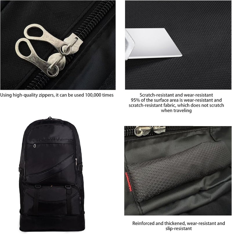 Toguma 65L Hiking Backpack Large Tactical Backpack for Woman Man Lightweight Travel Bag Laptop Bag for Climbing Camping Sport Outdoor (Black) - Image 3