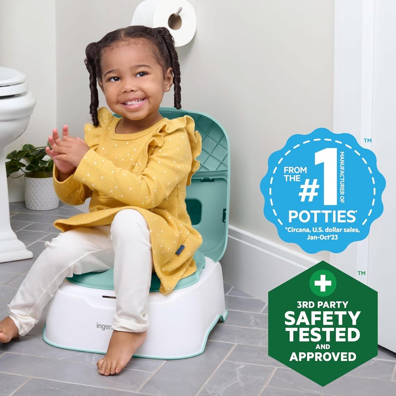 Ingenuity Prepare to Potty 3in1 System  Potty Training Toilet Topper Step Stool Easy Setup for Toddlers Ages 18 Months - Image 3