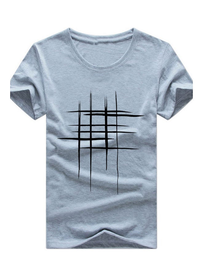 NIBEMINENT Line Cross Printed T-Shirt Grey/White 