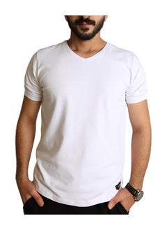 BAREQ ALMODA V-Neck T-Shirt Comfortable Cotton Fabric 100% Made in Turkey  - Image 1