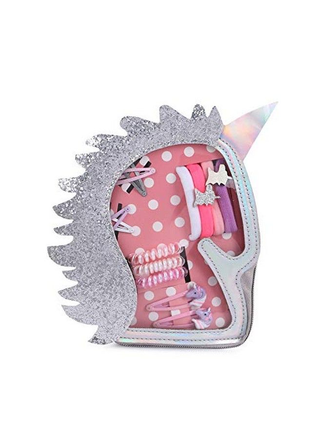 Hamster London Girl Hair Clip With 7 Hair Tie/Rubber Band Set With Zipper Pouch For Girls 4 Pieces - Image 1