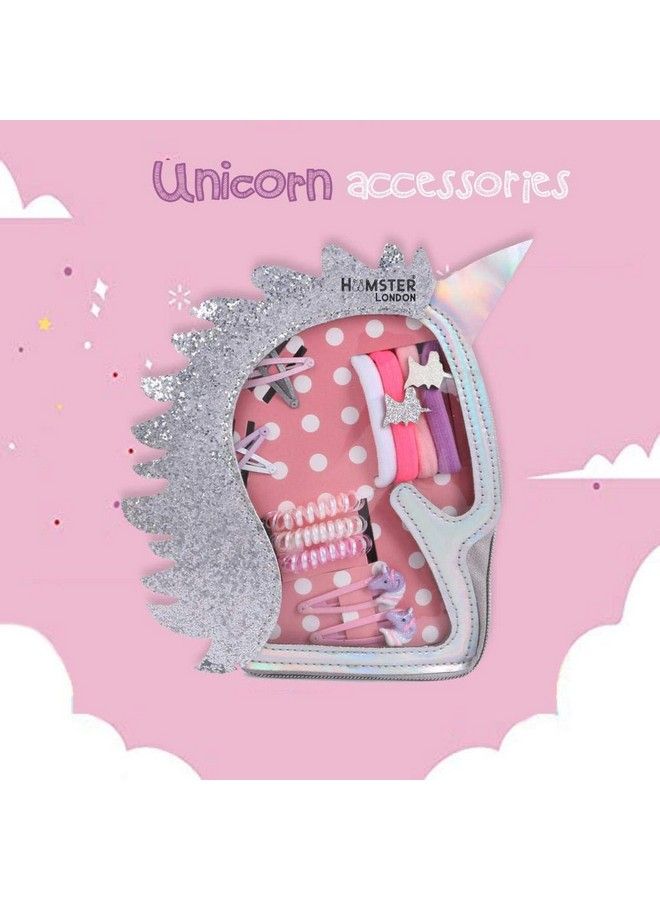 Hamster London Girl Hair Clip With 7 Hair Tie/Rubber Band Set With Zipper Pouch For Girls 4 Pieces - Image 3