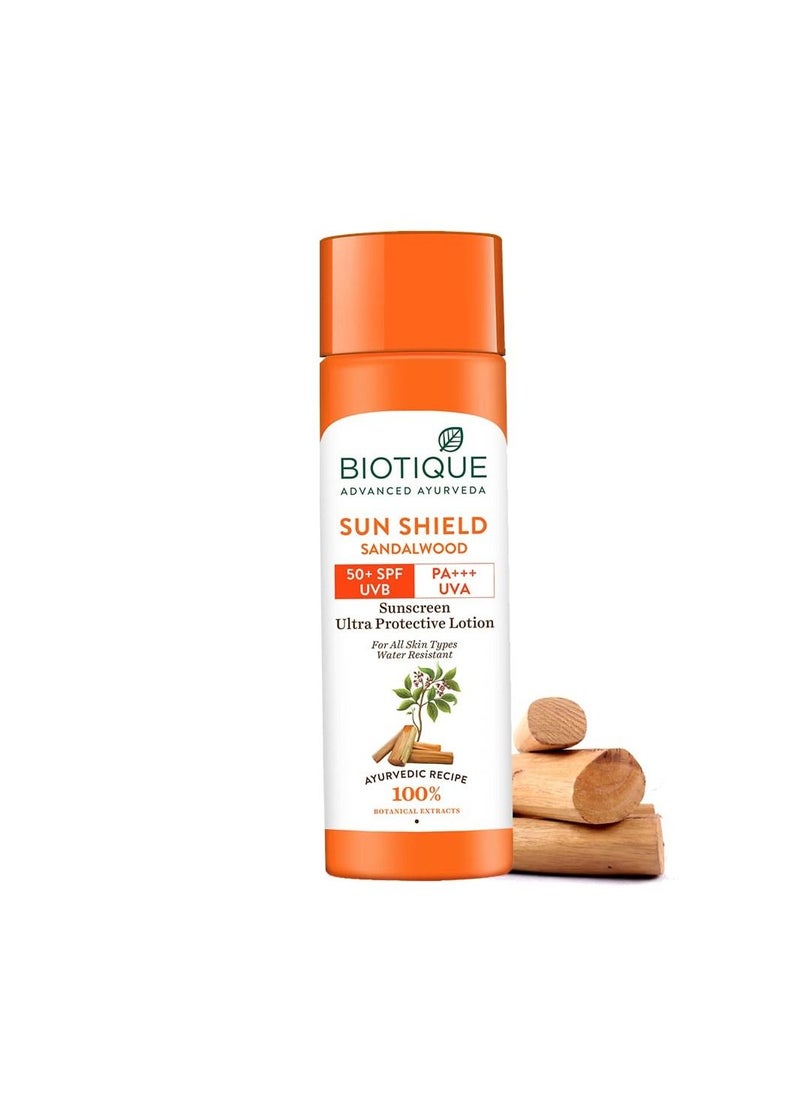 Biotique Sun Shield Sandalwood SPF 50 Sunscreen 120ml  - Image 2