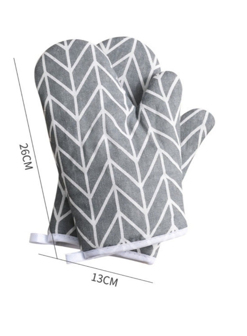 Jingke Anti-scalding Gloves Kitchen Oven Microwave Insulation Non-slip Gloves Anti-high Temperature Baking Gloves - Image 2