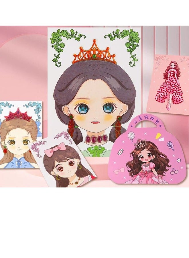 LCAREMOM Art Craft Activity for Kids, Paper Craft Kits, Paper Makeup DIY Girls Toy Kit with Diamond Painting and Princess Dress up Set, Ideal Birthday Gift for Girls Ages 3+ Year Old  - Image 2