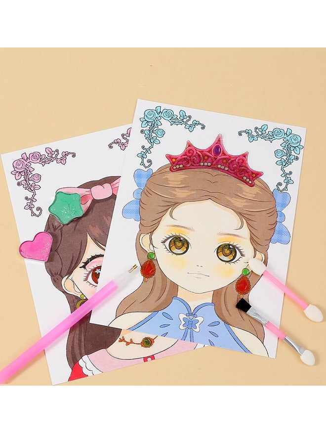 LCAREMOM Art Craft Activity for Kids, Paper Craft Kits, Paper Makeup DIY Girls Toy Kit with Diamond Painting and Princess Dress up Set, Ideal Birthday Gift for Girls Ages 3+ Year Old  - Image 5