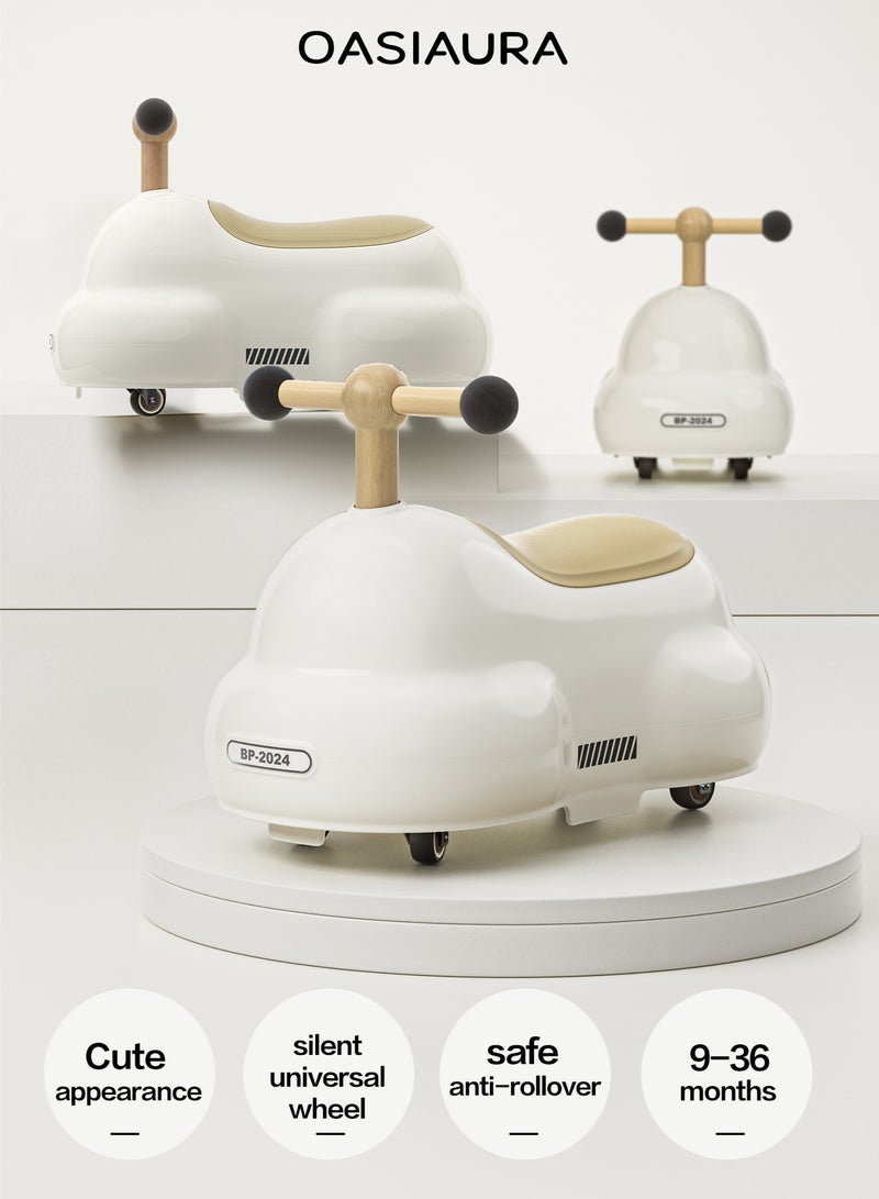 واسيانور دراجة توازن للأطفال الصغار لأولاد وفتيات عمرهم عام واحد، لعبة يُركب عليها بـ أربع عجلات مع مساحة تخزين، دراجة توازن لأطفال الرضيع من 12 إلى 24 شهرًا، سيارة يُركب عليها حيث تلمس القدم الأرض، هدية عيد الميلاد الأول (وردي فاتح) - Image 2