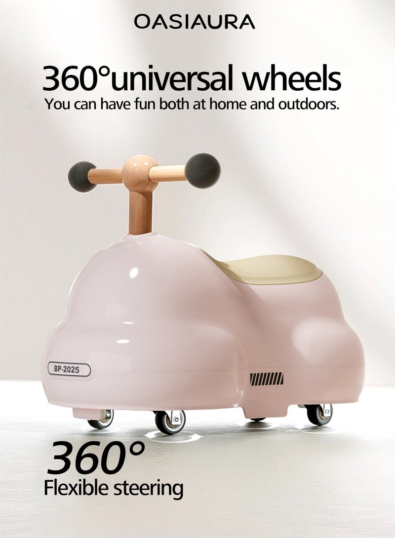 واسيانور دراجة توازن للأطفال الصغار لأولاد وفتيات عمرهم عام واحد، لعبة يُركب عليها بـ أربع عجلات مع مساحة تخزين، دراجة توازن لأطفال الرضيع من 12 إلى 24 شهرًا، سيارة يُركب عليها حيث تلمس القدم الأرض، هدية عيد الميلاد الأول (وردي فاتح) - Image 5