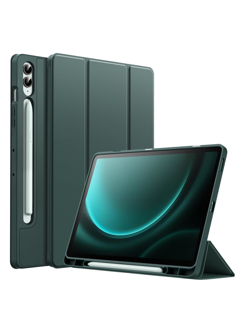 DUSALA Case for Samsung Galaxy Tab S9 FE Plus 12.4 Inch with S Pen Holder, Soft TPU Tri-Fold Stand Protective Tablet Cover, Support S Pen Charging, Auto Wake/Sleep - Image 1