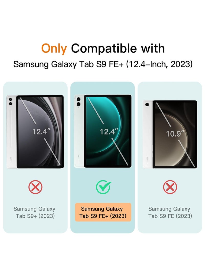 DUSALA Case for Samsung Galaxy Tab S9 FE Plus 12.4 Inch with S Pen Holder, Soft TPU Tri-Fold Stand Protective Tablet Cover, Support S Pen Charging, Auto Wake/Sleep - Image 2