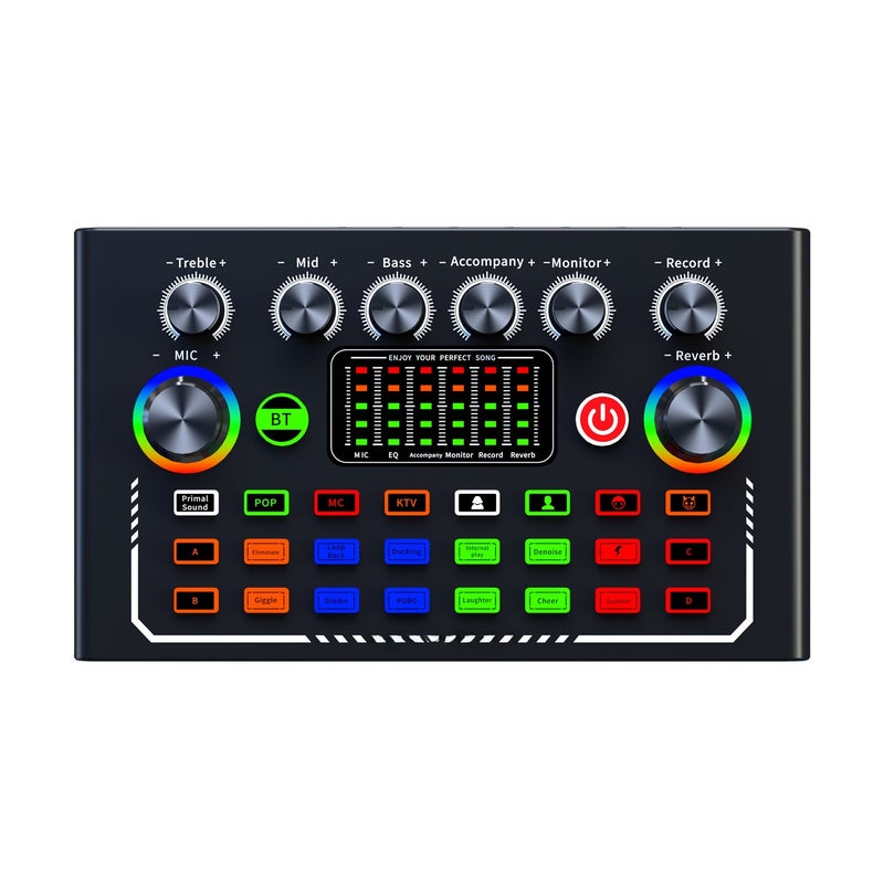 F009 Professional Mixer,Live Streaming Equipment,Podcast Equipment,Supports 3 Live Streaming Phones Working Simultaneously,One Click Noise Reduction,Used For Podcast/Recording/Game/Voice/Video studios - Image 1