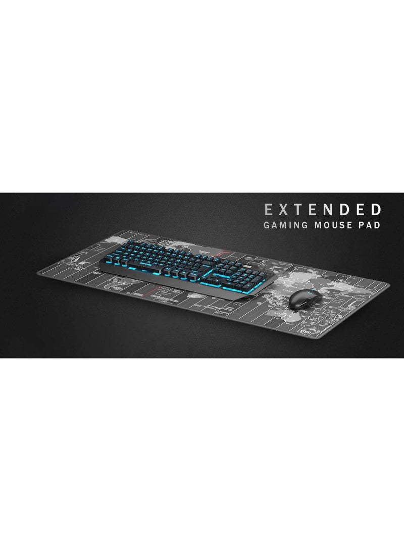 XXL World Map Gaming Mouse Pad – Extended Desk Mat with Stitched Edges & Non-Slip Rubber Base, Large Mousepad for Office, Keyboard & Laptop Setup - Image 4