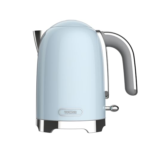 Tower Premium Solace Electric Kettle 1.7L, 1350W | Full Metal Body, Rapid Boil in 45 Seconds, Auto Shut-Off, Boil-Dry Protection, 360° Power Base, Water Level Indicator, 2 Year Warranty (Blue) - Image 1