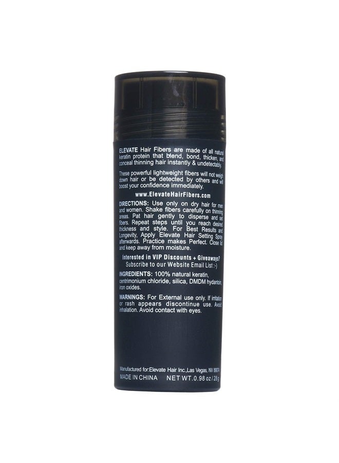 ELEVATE Hair Fibers for Thinning Hair (BLACK) 100% Natural & Undetectable Keratin Hair Fibers to Instantly Thicken Thinning & Balding Hair in 30 sec for Men & Women - Natural Hair Loss Concealer 28g - Image 2